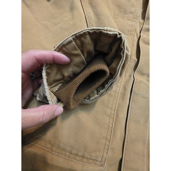 Vintage Mens Carhartt C03 Tan Arctic Quilt Lined Canvas Chore Jacket Sz 2XL 54 - Picture 2 of 8